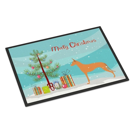 Carolines Treasures Pharaoh Hound Merry Christmas Tree Indoor or Outdoor Mat 18x27 BB2906MAT